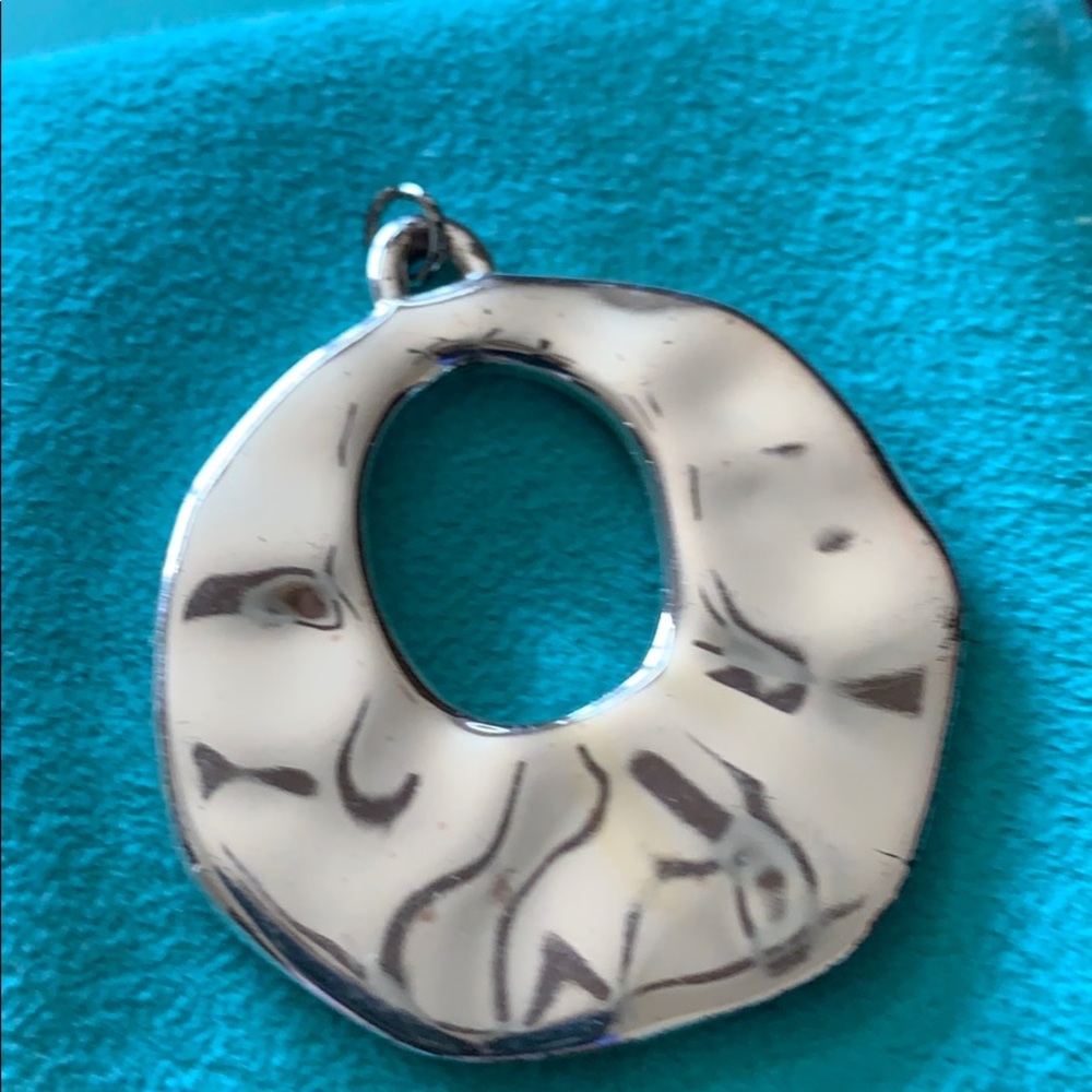 Large pendant for necklace. Silver looking
